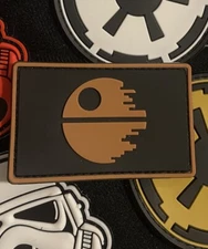 Death Star Galactic Empire Dark Side Star Wars Tactical Patch Hook Loop Brown