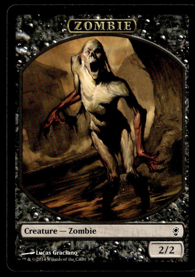 2014 Khans of Tarkir Zombie Token MTG Common #3 Trading Card
