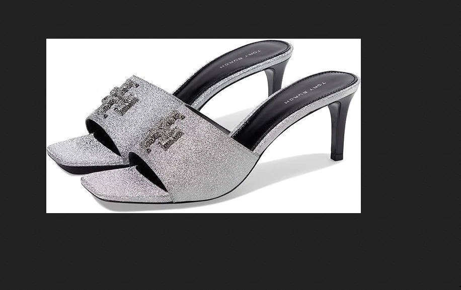 Nuovissimo sandalo tory burch wn 6 eleanor pave mule 65 mm pelle glitter 151838