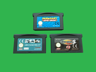 3x GBA Spiele - Colin Mcrae Rally 2.0, Tony Hawk's Pro Skater 2 & Mario Kart