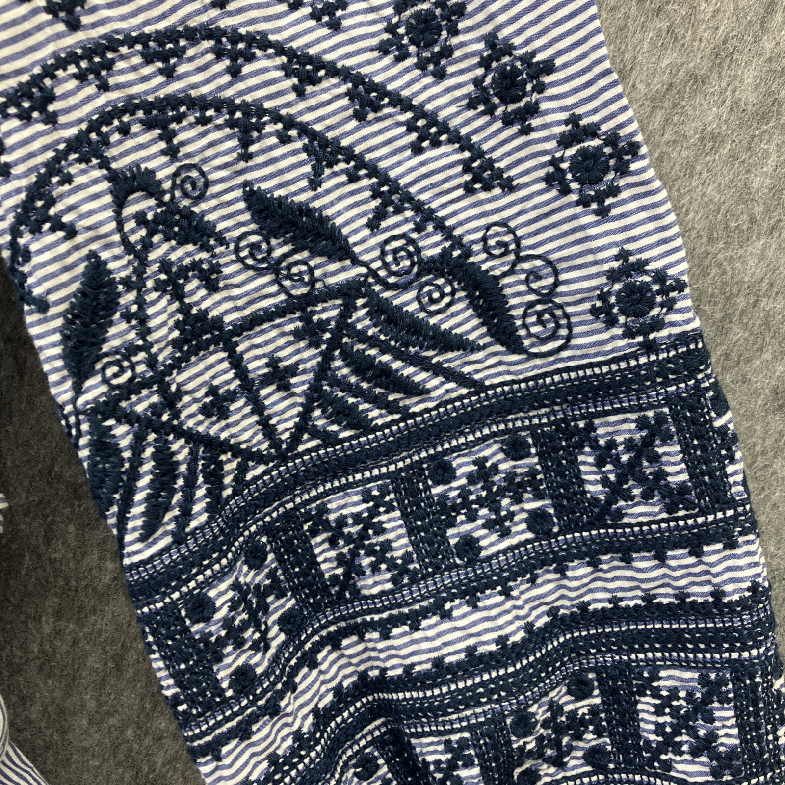 Zara Basic Embroidered Wrap Peasant Top Womens La… - image 7