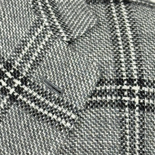 KITON Napoli Kaschmir Seide Mischung grau kariert Sport Mantel aufgesetzte Taschen 56 IT 46 US - Bild 4 von 22
