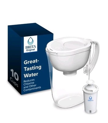 Brita Large Water Filter Pitcher, BPA-Free Water Pitcher, Replaces 1,800 Plastic