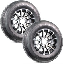 2-pack Radial Trailer Tire Rim St22575r15 15 Lrd 6 Lug Aluminum T07 Black Wheel
