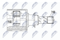 NTY Gelenksatz, Antriebswelle NPW-PL-045 FüR Opel