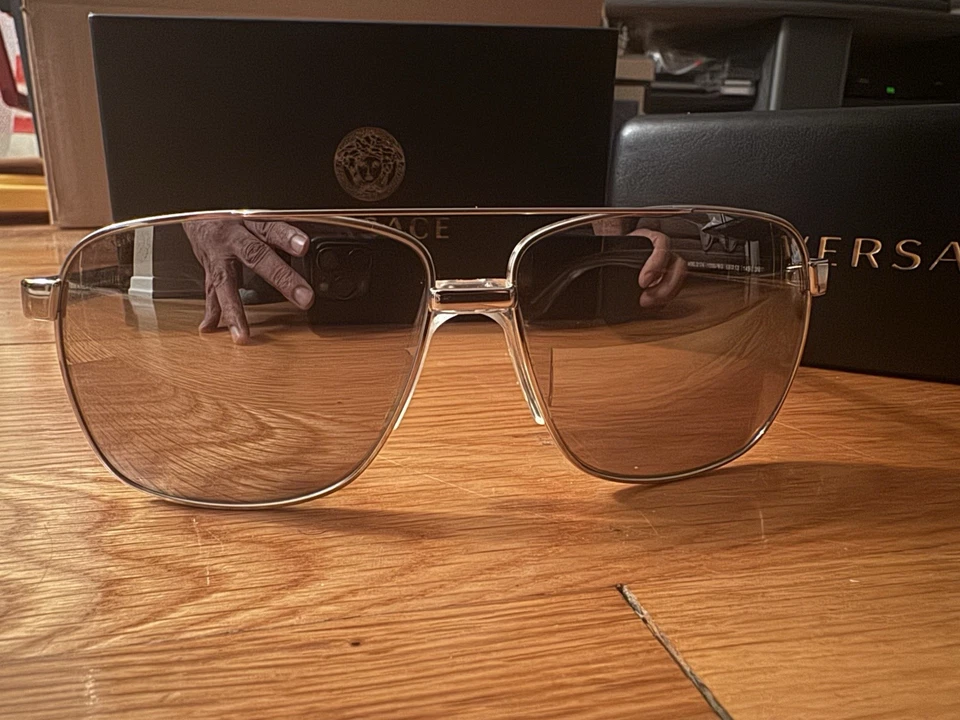 Gafas de sol para hombre VERSACE VE2174 plateadas grises lt espejo plateadas polarizadas 59 mm Foto 2 de 4