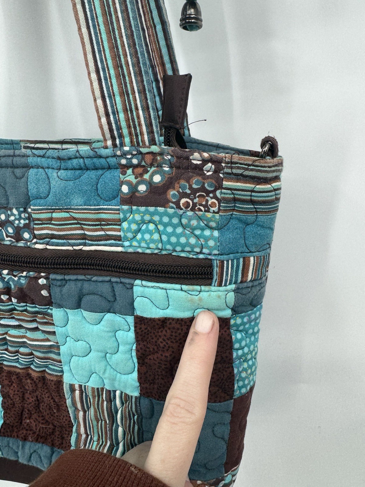 Donna Sharp Patchwork Shoulder Bag Blue Colorful … - image 8