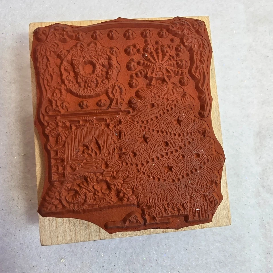 Hero Arts 1991 edición limitada L774 pacífica víspera sello de madera de goma árbol de Navidad Foto 2 de 3