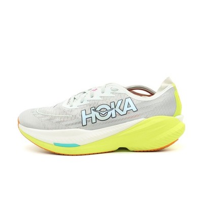 Hoka One Herren Mach X 2 Sportschuhe weiß/gelb/orange Mesh Laufschuhe EU 44 2/3
