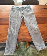 Taylor Stitch The Apres Jogger Pants Mens L Gray Knit Organic Cotton