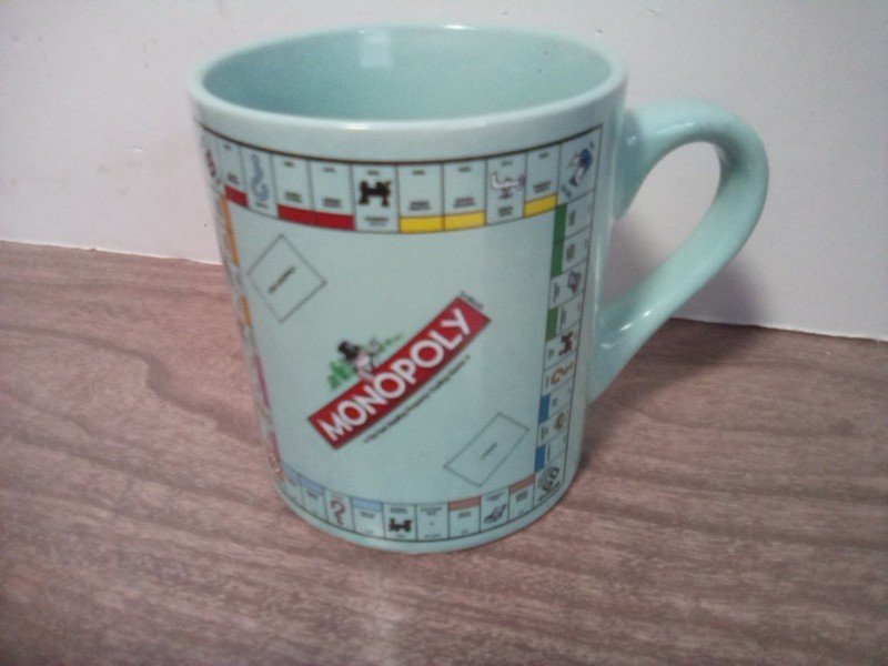 RARE Hasbro 2011 Mint Green Monopoly Board Game Mug Hard to Fing Coffee Mug