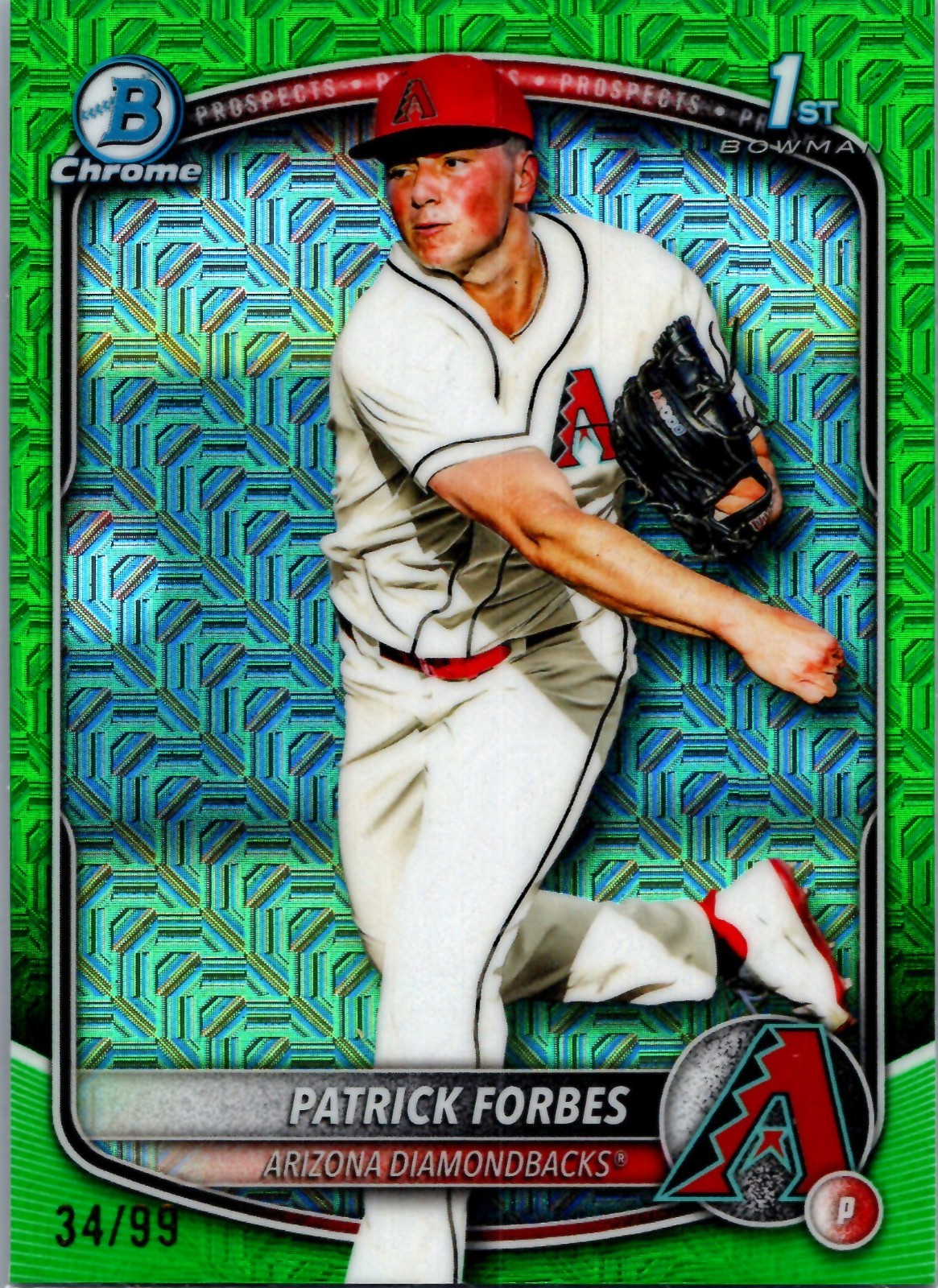 2025 Bowman Chrome Draft Mega Green Refractor Patrick Forbes 1st Bowman /99