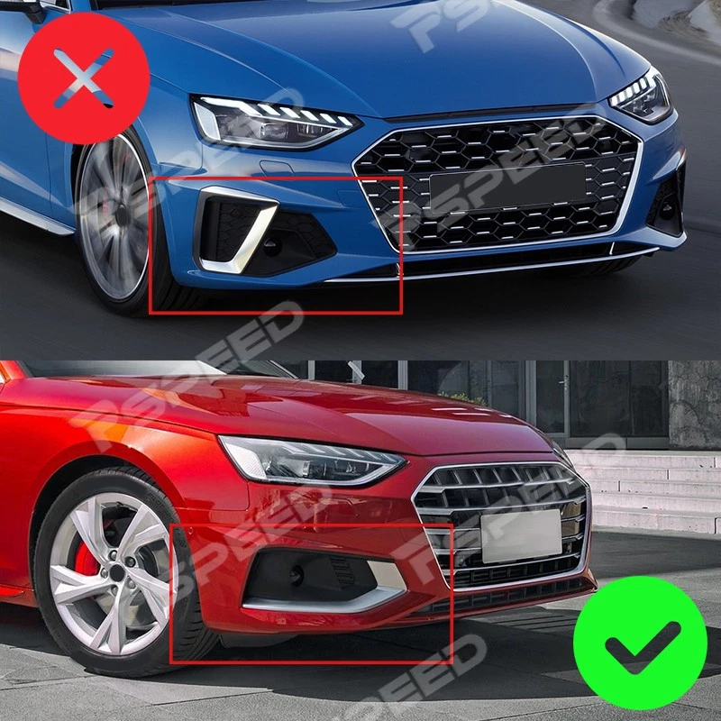 Alerón de parachoques delantero con aspecto de carbono PP para Audi A4 Quattro 2020-2023 2024 Foto 2 de 4