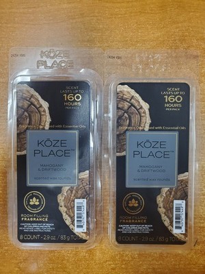 2 Packs of 8 Cubes: Koze Place Wax Melts *Mahogany & Driftwood* (4498-6C)
