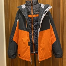 ZeroXposure Boys Size 14/16 2-in-1 Winter Coat Jacket Orange Black Flaws Read