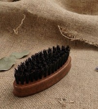 GBS Wood Mini Travel Pocket Size Beard Brush 100 Boar Bristles Wooden Handle