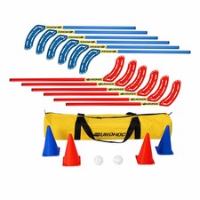 Eurohoc Floorball Hockey Set Standard Sticks Balls Indoor Outdoor Game Play Fun