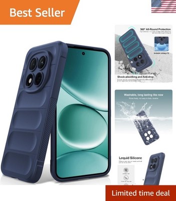Sleek Blue Silicone Case for Xiaomi Redmi Note 15 Pro 5G with Microfiber Lining