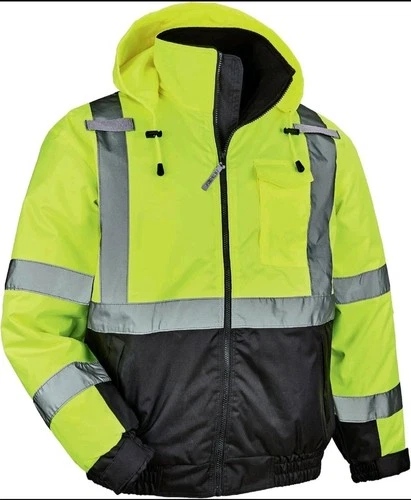 Hi Vis Bomber Safety Jacket Polyester Winter Class 3 Reflective Waterproof video thumbnail