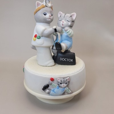 Schmid Kitty Cucumber Music Box Doctor and Patient ''You've Got a Friend'' 5.75''