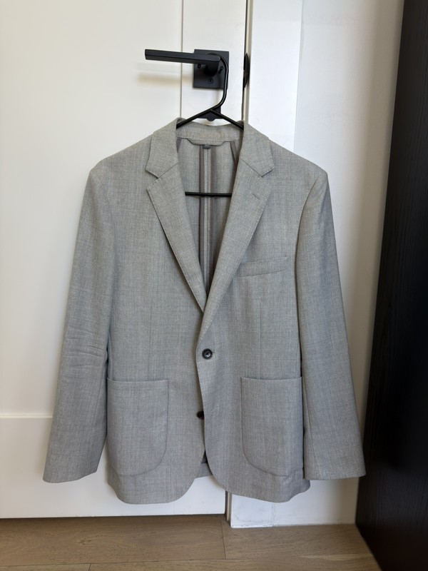 Bonobos Jetsetter Unconstructed Italian Wool Blazer 36s Slim Grey
