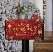Christmas Mailbox Cover Magnetic 21x18in Merry Christmas Happy New Year