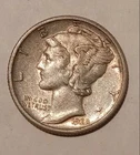 1938-D  Mercury Dime , 90% Silver Coin In Higher Grade VF  SHIPS ONLY IN THE USA