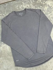 BYLT Drop Cut Lux T-Shirt Men Large Gray Stretch Long Sleeve Crew Neck Logo NWT