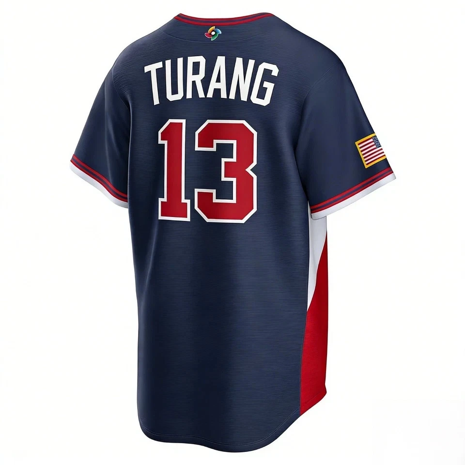 Men's USA Brice Turang Navy 2026 World Baseball Classic Printed Jersey