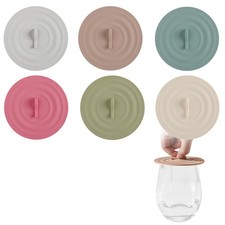 Silicone Cup Lids Covers 6 Color Food Grade Anti-dust Red