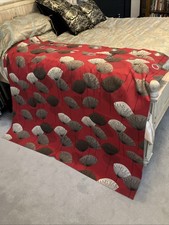Sanderson Red Dandelion Clocks, Pair of Lined Curtains, 66x54 Inches New