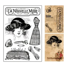 Paris clear stamps Fashion Sewing Card NEW free ship