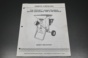 Troy Bilt CT1000388 88 Super Tomahawk Chipper Shredder Parts Catalog