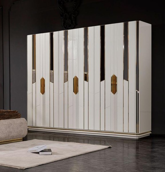 Garderobenschrank Kleiderschrank Holzschrank Moderne Schrank Weiß-image