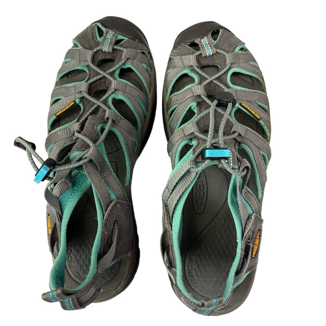 Sandali Keen donna taglia 8 Whisper impermeabili outdoor grigi con turchese escursionismo