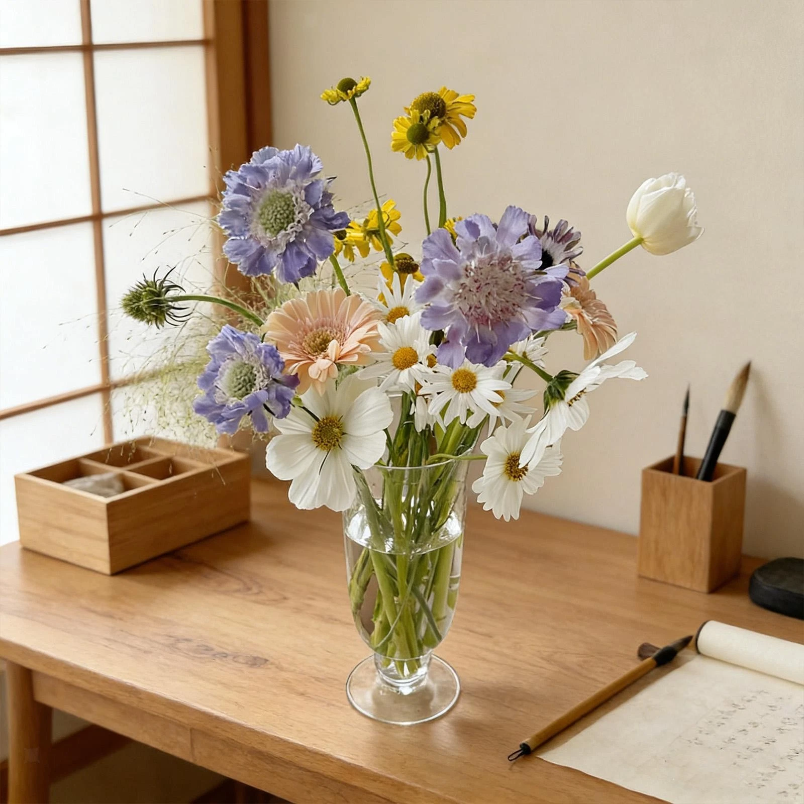 Glass Vase Wedding Centerpiece Modern Clear for Bookshelf Bedroom Holiday