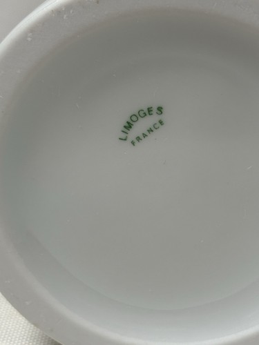 Barattolo farmacia porcellana Limoges coperchio sughero bianco semplice vuoto non verniciato Francia - Foto 7 di 11