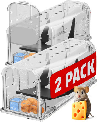 Humane Mouse Traps No Kill Live Catch and Release 2 Pack - Reusable, Easy to Use