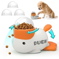 Dog Interactive Treat Dispenser Toy Food Puzzle Slow Feeder Duck-Shaped Dog P...