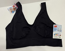 NEW size XL Hanes seamless pullover bra black cozy wire-free bralette MHG196