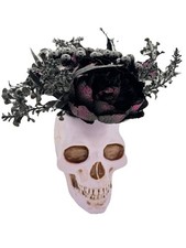 Hyde And Eek 15  Faux Creepy Artificial Purple Skull  Floral Halloween 2025