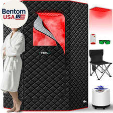 XL Infrared Sauna Box with True 660  850Nm Red Light Therapy Lamp, Portable Red