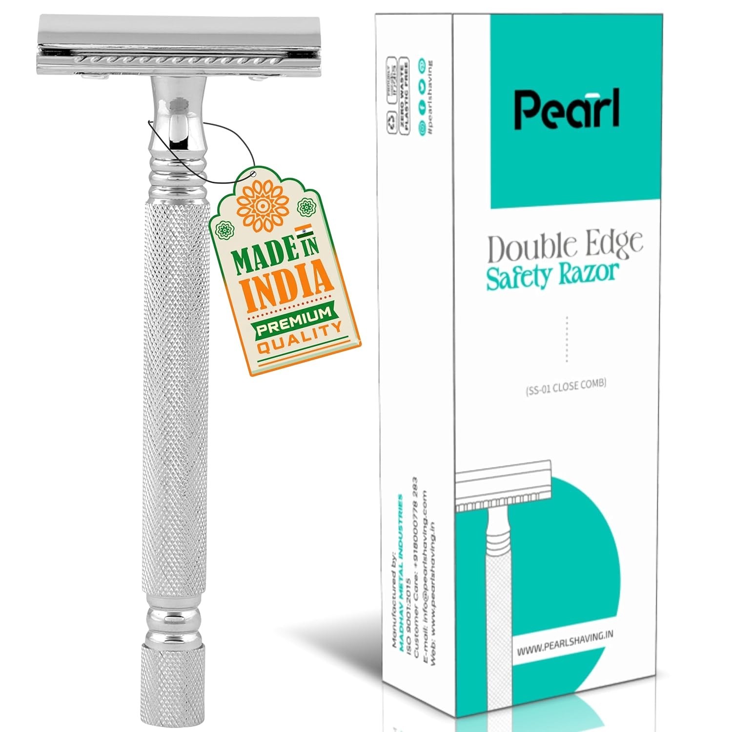 Metal Pearl Shaving Double Edge Safety Razor Classic & Traditional Smooth Shave