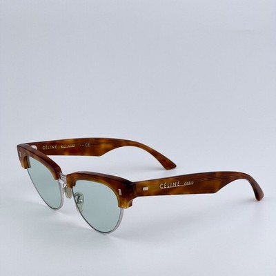 NEW Celine CL40059U 18N Shiny Rhodium Havana Green Women Cat Eye Sunglasses NEW Celine CL40059U 18N Shiny Rhodium Havana Green Women Cat  main image 3