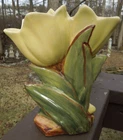 Vintage McCoy Pottery Double Yellow Tulip Planter / Vase     #2