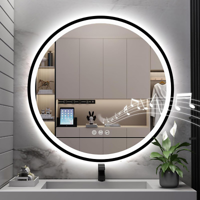28'' LED Bathroom Mirror with Bluetooth, Anti-Fog, Dimmable & 3 Colors