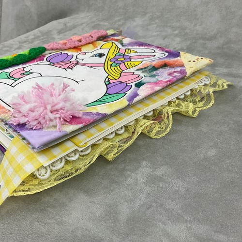 Handmade Easter bunny floral junk journal 8" x 10" w lots vintage ephemera - Imagen 7 de 24