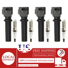 4pcs Ignition Coil and Iridium Spark Plug Kit For 2013-2015 Land Rover LR2 2.0L