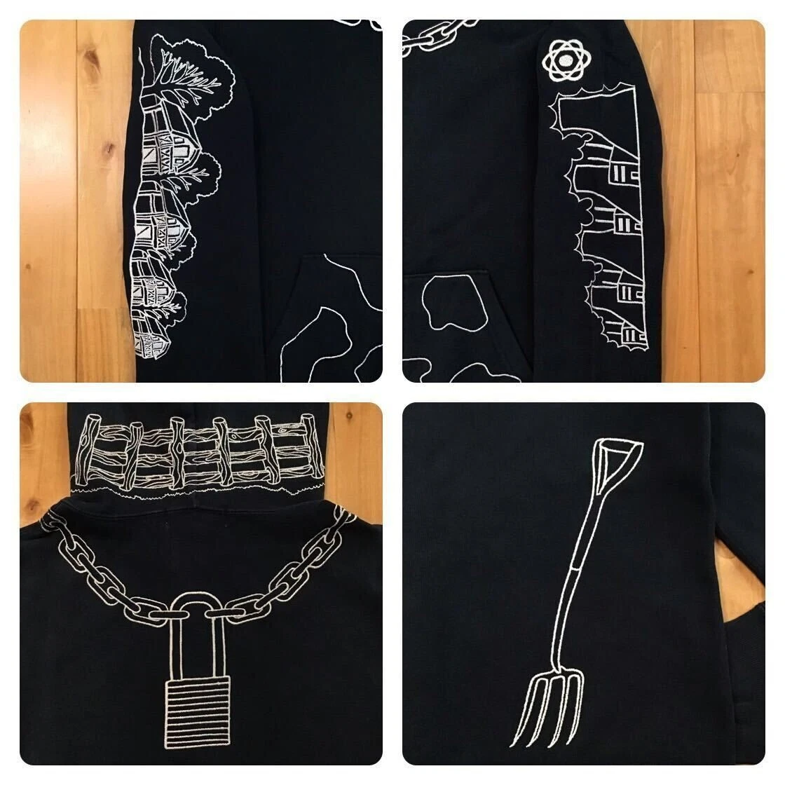 A BATHING APE (BAPE) Felpa con cappuccio e zip intera BAPE Navy Holstein donna taglia XS A scimmia da bagno made in Japan