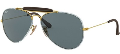 NEW RAY-BAN LEATHER INSERTS Blue Denim Gold Grey Sunglasses RB 3422-Q  9193R5 | eBay